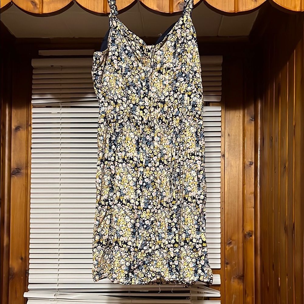 Floral Black and Yellow Dress